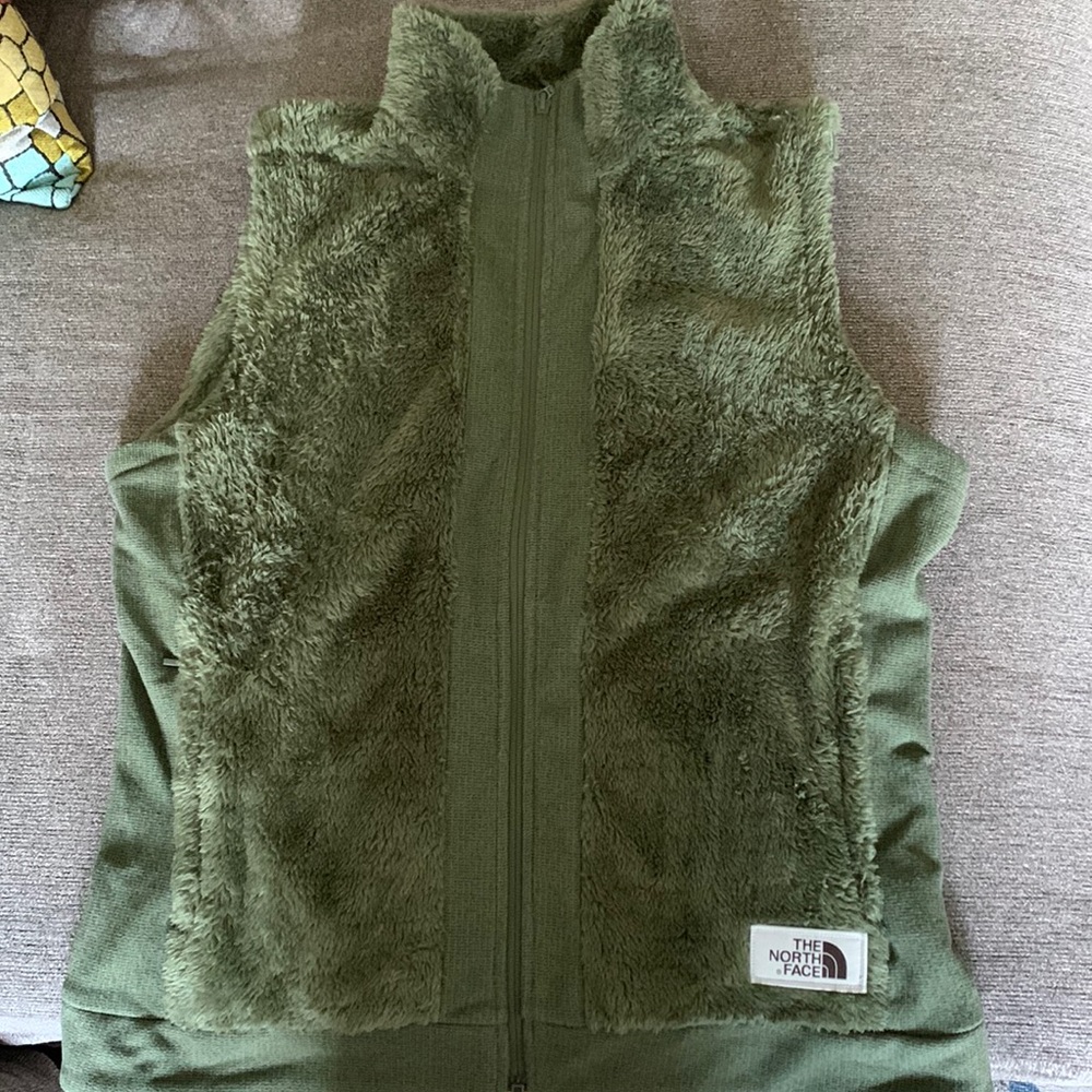 The North Face Fuzzy Green Vest